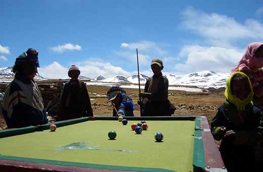 Nomads playing snooker